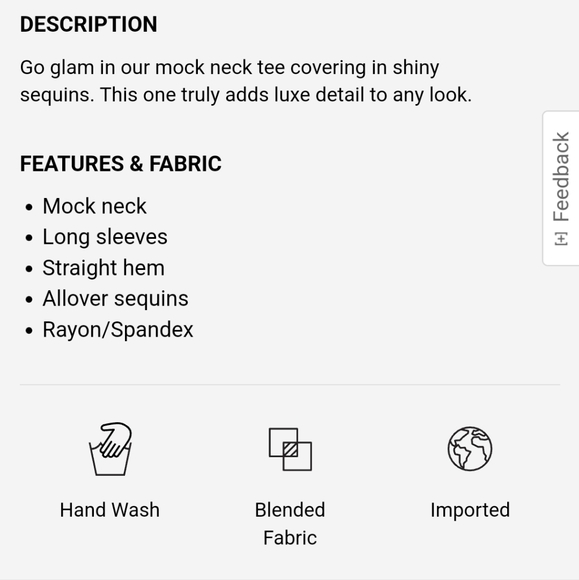 New Express Sequin Mock Neck Long Sleeve Tee Light Grey XS - Picture 4 of 13